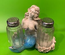 Vintage Mermaid Salt and Pepper Shaker Holder Ocean S&P picture