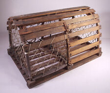 Maine Lobster Trap Handcrafted Wood & Netting Cottage Seafood Restaurant Decor picture