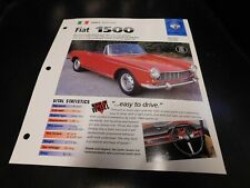 1959-1966 Spec Sheet Brochure Photo Poster Fiat 1500 65 64 63 62 picture
