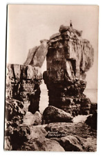 Postcard England Dorset Isle of Portland The Pulpit Rock, climber, RPPC unused picture