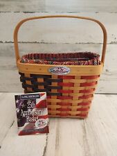 LONGABERGER 25th Anniversary Basket 1998 Flags Americana 17612 Liner & Protector picture