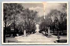 1940 Campus Entrance to the Clarion State Teachers College Clarion PA Postcard picture