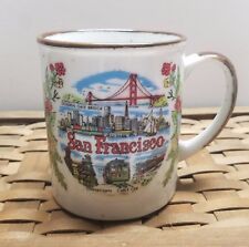 Vintage San Francisco Coffee Mug Cup, Chinatown, Cliff House, Cable Car Speckled picture