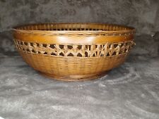 Large Round Vintage Woven Wicker Basket picture