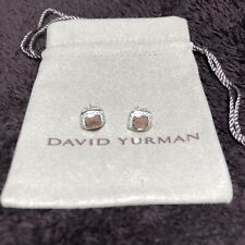 David Yurman Albion Women 7mm Stud Earrings Morganite Silver & Diamonds picture