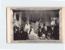 Postcard Baptism of Pocahontas Rotunda of Capitol Washington DC picture