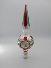 Christopher Radko Shiny Brite Tree Finial Topper Glass Indent 1940's style 9” picture