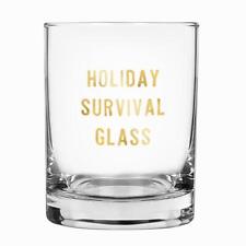Holiday Survival Glass DOF Rocks Glass Size 14 oz 4 in H Lot of 4 Gift Packed picture