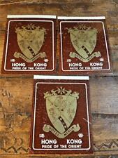 Lot 3 Vintage Unused Hotel Luggage Labels HOTEL MERLIN Hong Kong 3X4 picture