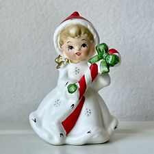 Vtg Napco Christmas Snowflake Shopper Girl Figurine w/Candy Cane X-8387 Japan 4