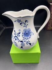 Vintage Zwiebelmuster Porcelain Original Bohemia Blue Onion Pitcher ~ CZECH picture