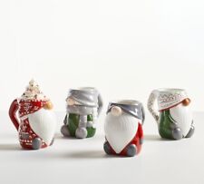 NEW Pottery Barn GNOME sweater Christmas set of 4 mugs in Red So Cute picture