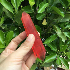 50-60mm Natural Quartz Crystal Point Wand Red Smelting Rock Stone Healing Reiki picture