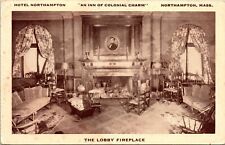 Hotel Northampton Inn Colonial Charm Massachusetts Lobby Fireplace UNP Postcard picture