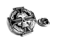 Celtic Cross Skull Biker HOG Harley Motorcycle Hat Jacket Tie Tack Lapel Pin picture