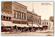 c1950 Fourth Street Horse Carriage Exterior Building Clear Lake Iowa IA Postcard picture