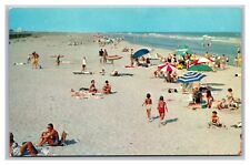 Avalon, NJ New Jersey, Bathing Beach North from Avalon Pier, Chrome Postcard picture