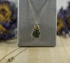 Natural Moldavite necklace 5.20CTs 925 & 14k Gold Filled picture