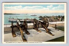 Mackinac Island MI-Michigan, The Harbor & City From Fort Vintage Postcard picture