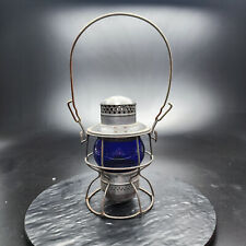 Vintage ADLAKE KERO C&N.W. RY Lantern Cobalt Blue Glass Globe picture