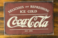 Coca-Cola Ice Cold Vintage Novelty Metal Sign 12