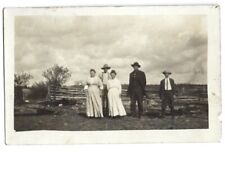 c1900s Women Men Boy Group On Farmland RPPC Real Photo Postcard UNPOSTED picture