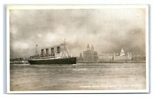 Postcard Cunard RMS Aquitania in the Mersey U82 picture
