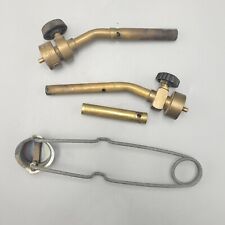 Lot of 4 Welding Items 2 Vtg Brass Propane Blow Torch Heads, 1 Nozzle 1 Striker picture
