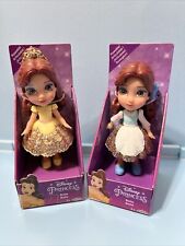 Disney Princess Belle Poseable Figures Beauty & The Beast 1 Blue 1 Yellow Dress picture