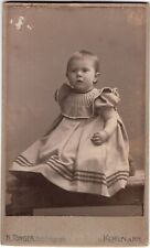 1902 CDV N. TONGER CUTE LITTLE BABY GIRL IN FANCY DRESS COLOGNE GERMANY picture