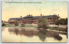The Hospital and Lake Jeanette National Military Home Kansas Vintage Postcard picture