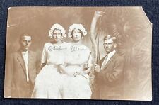 Women Sitting On Ostrich RPPC Unusual Real Photo Postcard Flaw - Vintage picture