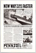 1934~Pennzoil Comic~GO FASTER~Gas & Oil~Vintage 30s Vintage Print Advertisement picture