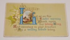 Vintage Postcard Easter Joy Flowers and Verse, Embossed  & Stamped c1917 picture