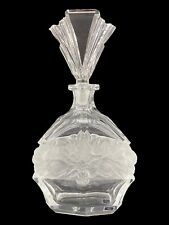 Vintage DESNA Bohemian Czech Art Deco Clear & Frosted Crystal Liquor Decanter picture