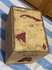 Vintage C.A.O. Criollo Wood Cigar Box Map Top and 4 Sliding Drawers Conquistador picture