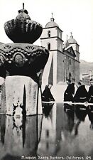 Postcard CA Mission Santa Barbara California Monks by Fountain Vintage e8345 picture