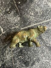 Vintage SRG Bronze Patina Cast Metal Grizzly Bear Figurine picture
