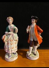 Vintage Colonial Victorian Man & Lady Porcelain Figurines Occupied Japan picture