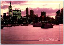Postcard Chicago Skyline at Sunset Illinois USA North America picture