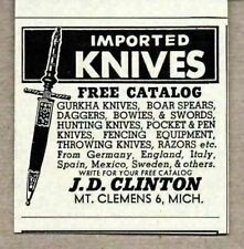 1960 Print Ad Imported Knives JD Clinton Mt Clemens,MI picture