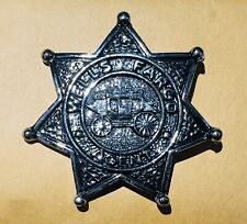 Wells Fargo Agent Stage Coach Toy Badge - Pot Metal - 2½ Inch Diameter picture