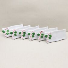 Vtg Lillian Vernon Candy Cane Placecards Set of 6 Ceramic Christmas READ (Set 4) picture