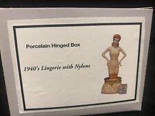 1940's Lingerie with Nylons PHB Porcelain Hinged Box by Midwest of Cannon Falls picture