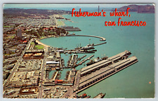 c1960s Aerial View Fisherman's Wharf San Francisco California Vintage Postcard picture