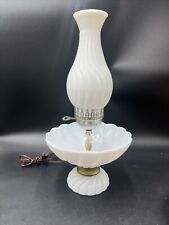 Vintage Milk Glass Lamp Fenton Spiral Swirl Pattern 17  1/2” Tall picture