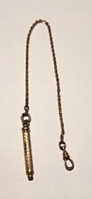 Antique 1900s Gold Telescoping Mechanical Pencil And Chain picture