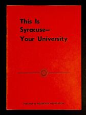 1949 This Is Syracuse University New York Fieldhouse Foundation Vintage Booklet picture