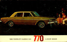1963 Rambler Classic Six 770 4-Door Sedan - Car Ad - Unposted Chrome Postcard picture