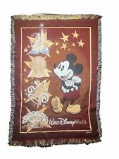Walt Disney World Blanket Mickey Mouse Woven Throw Tapestry Four Parks 60